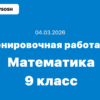 04.03.2026 - Тренировочная работа №4 по математике 9 класс ответы и задания